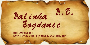 Malinka Bogdanić vizit kartica